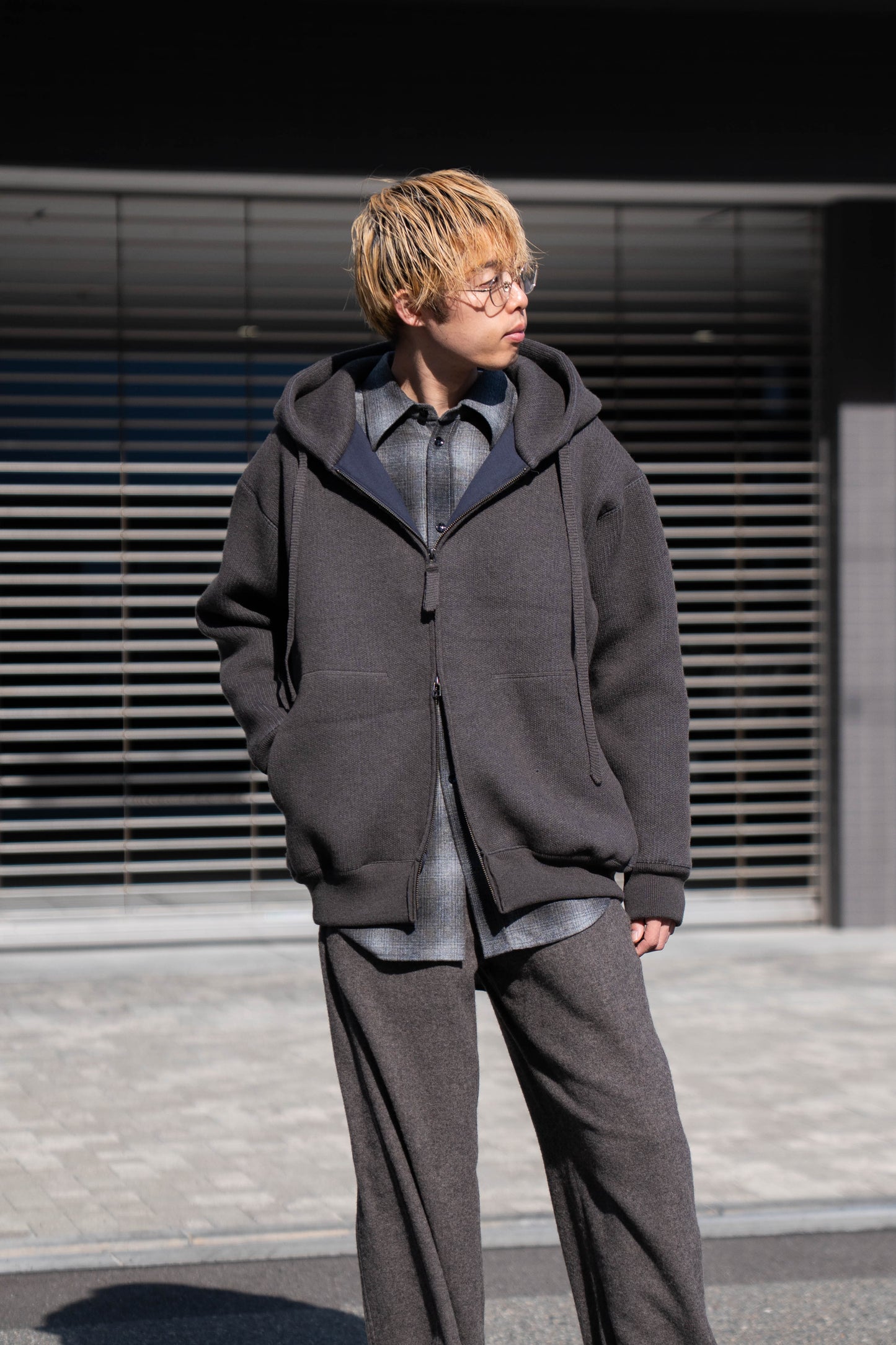 WOOL SWEAT ZIP HOODIE