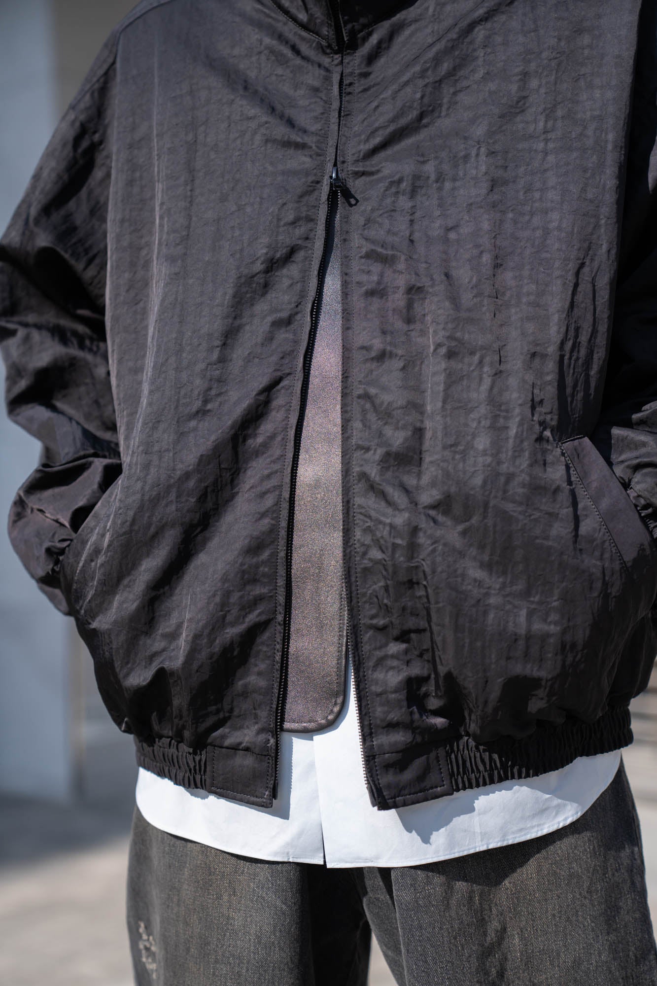SHRUNK NYLON OVERSIZED FIGHT JACKET(ST.1386)