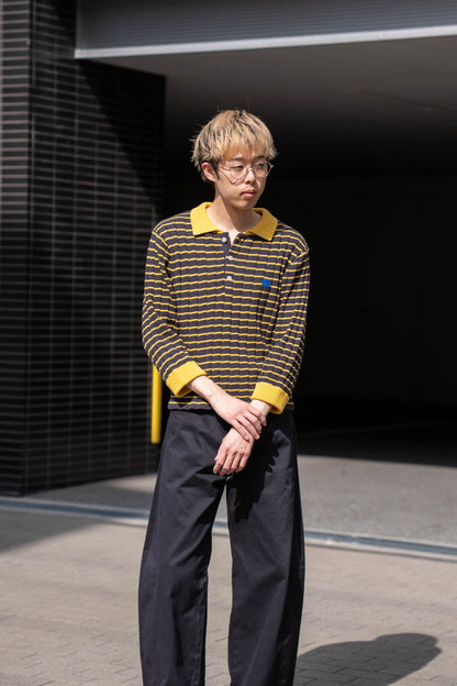 KNITTED CROPPED POLO SHIRT