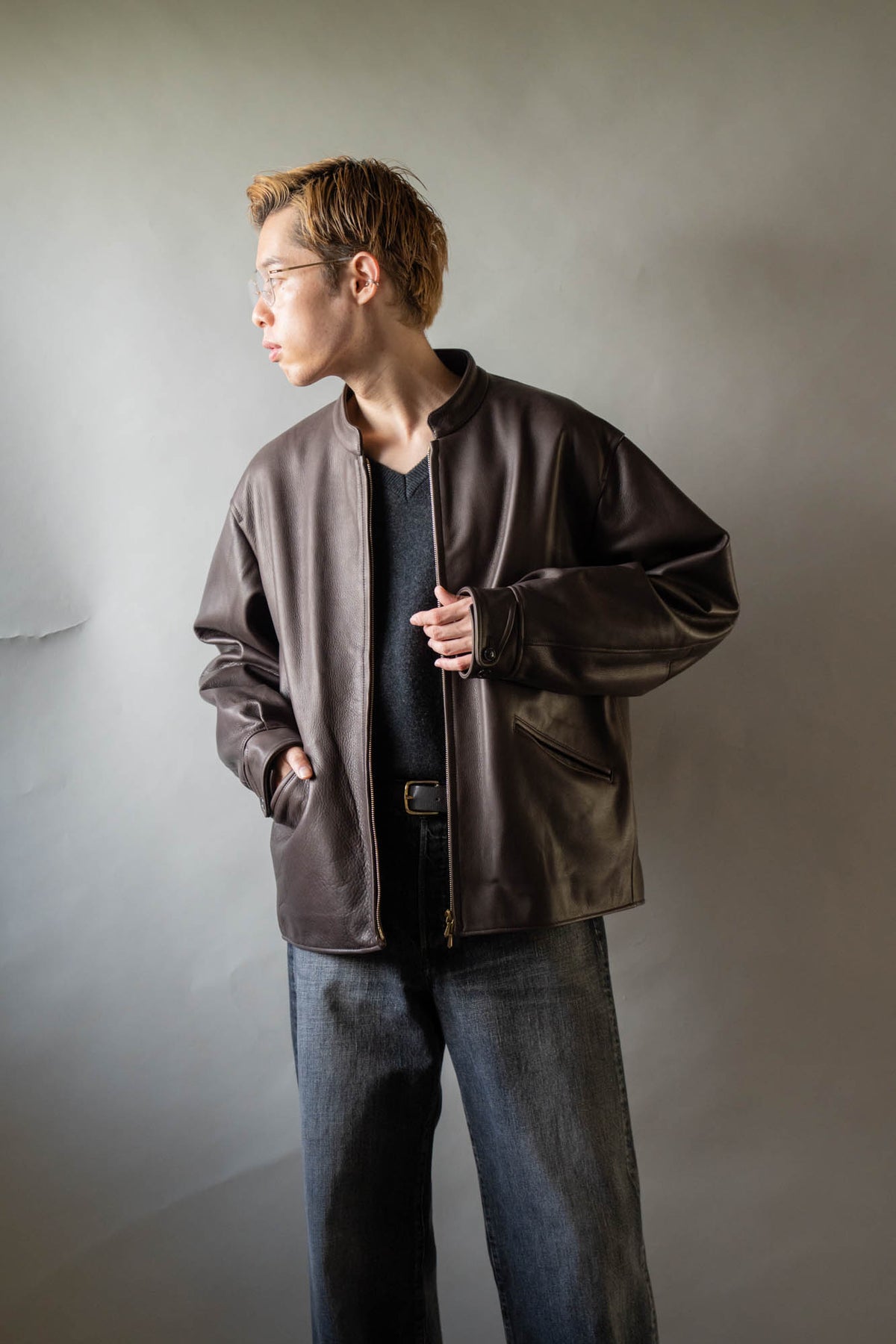 Steer Leather Racer Jacket