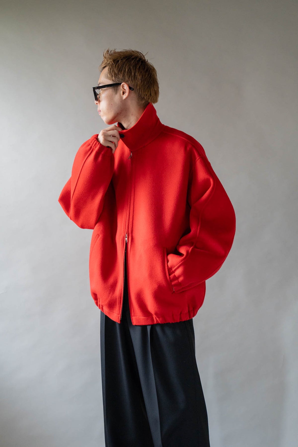W/CA DOUBLE FACE CLOTH ZIP JACKET(ST.1545)