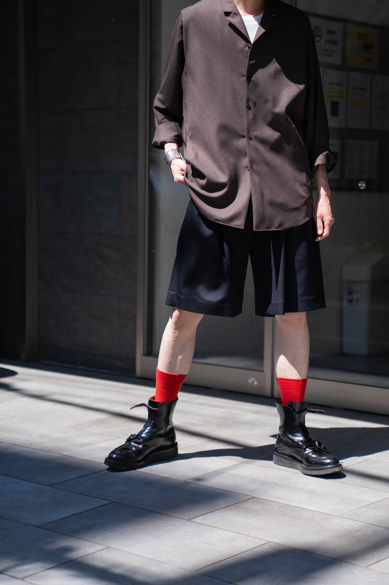 WOOL KERSEY WIDE EASY SHORT TROUSERS(ST.1436)
