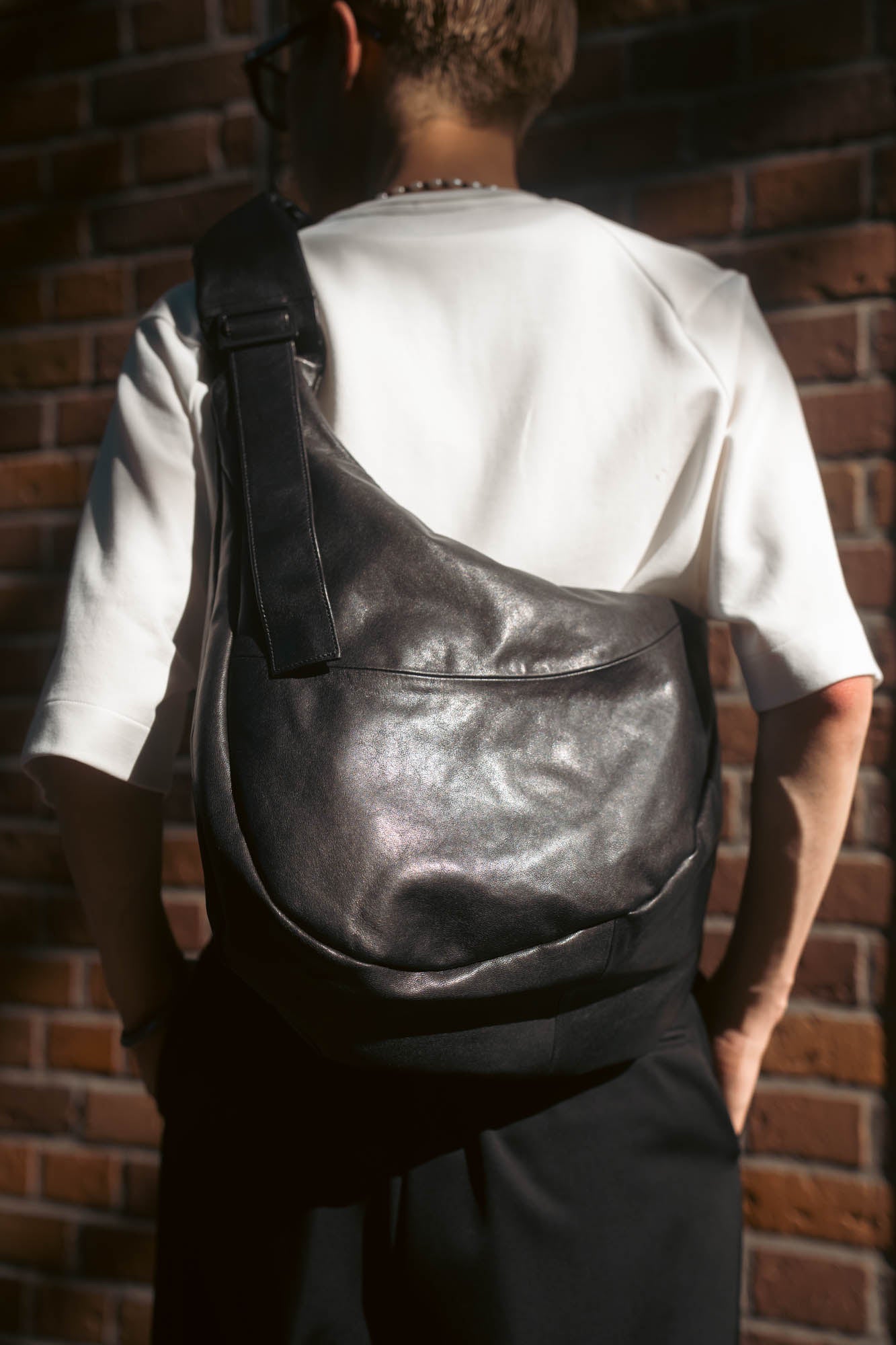 GOAT LEATHER TWIST SHOULDER BAG(ST.1679)