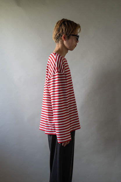 BORDER LONG T SHIRT