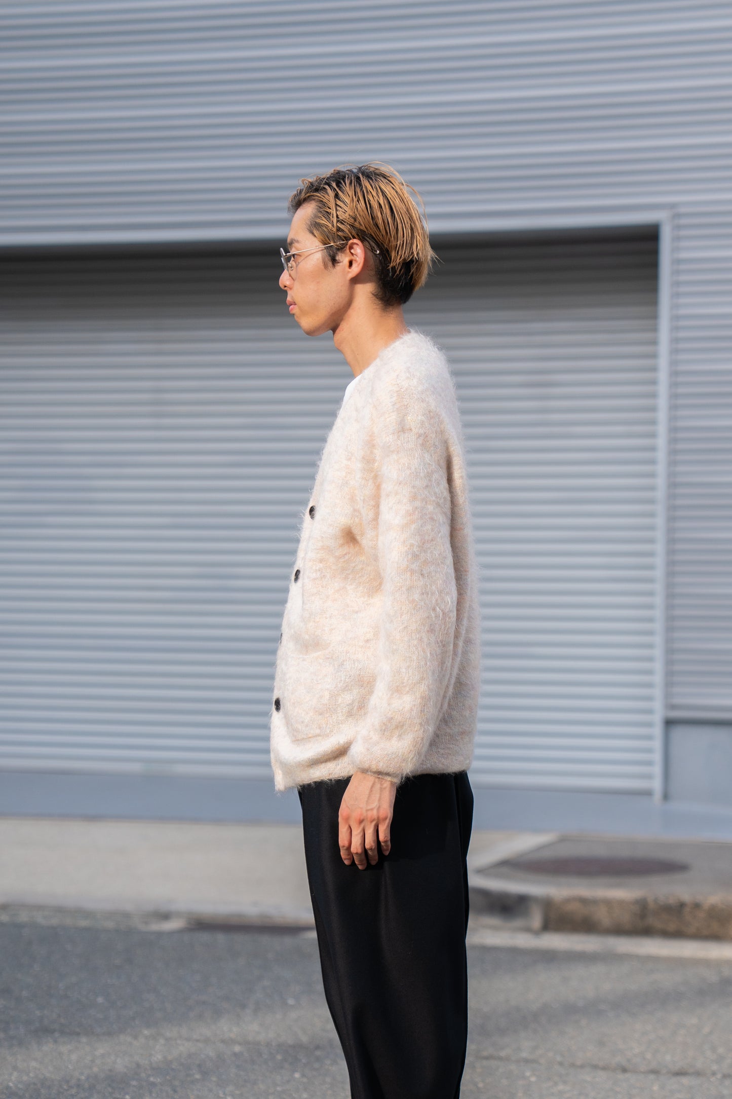 KID MOHAIR KNIT V NECK CARDIGAN(ST.1300)