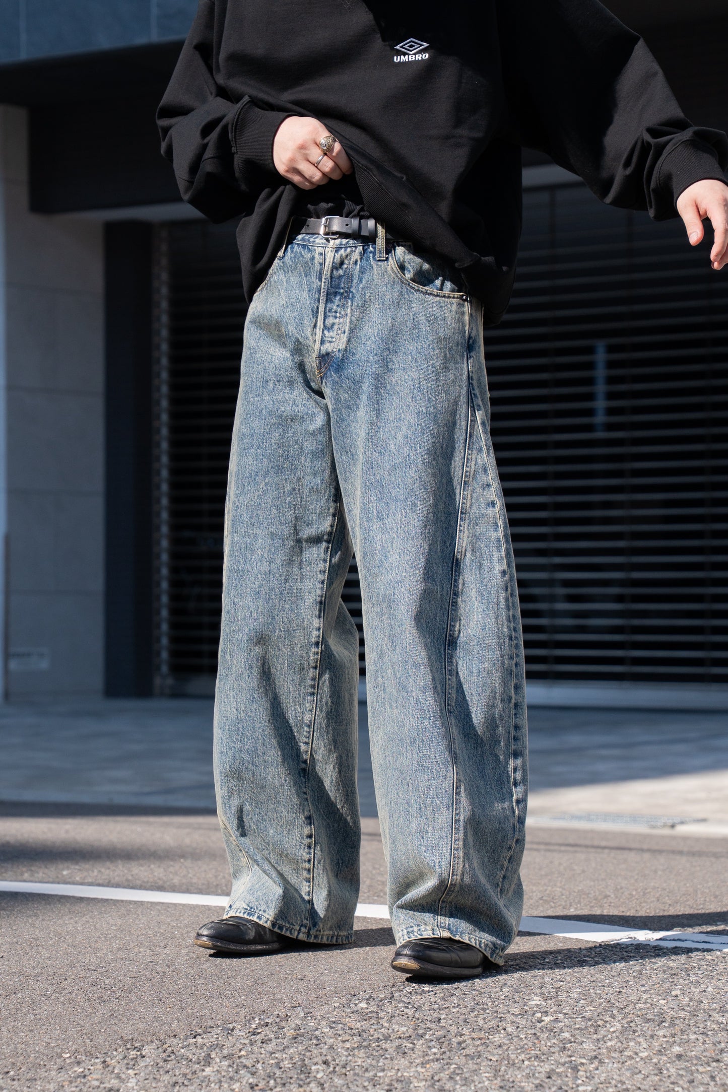 DEFORMATION WIDE DENIN JEANS(ST.1345)