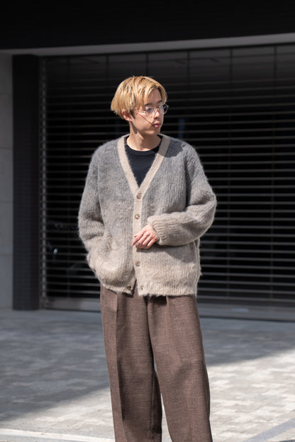 MOHAIR GRADATION BORDER CARDIGAN