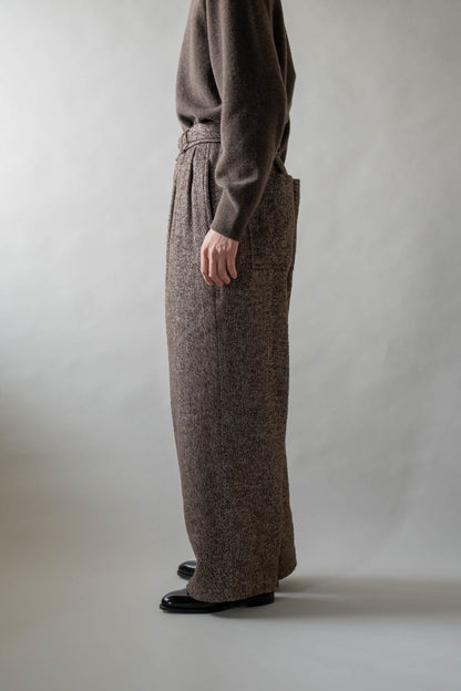 BELTED WIDE PANTS