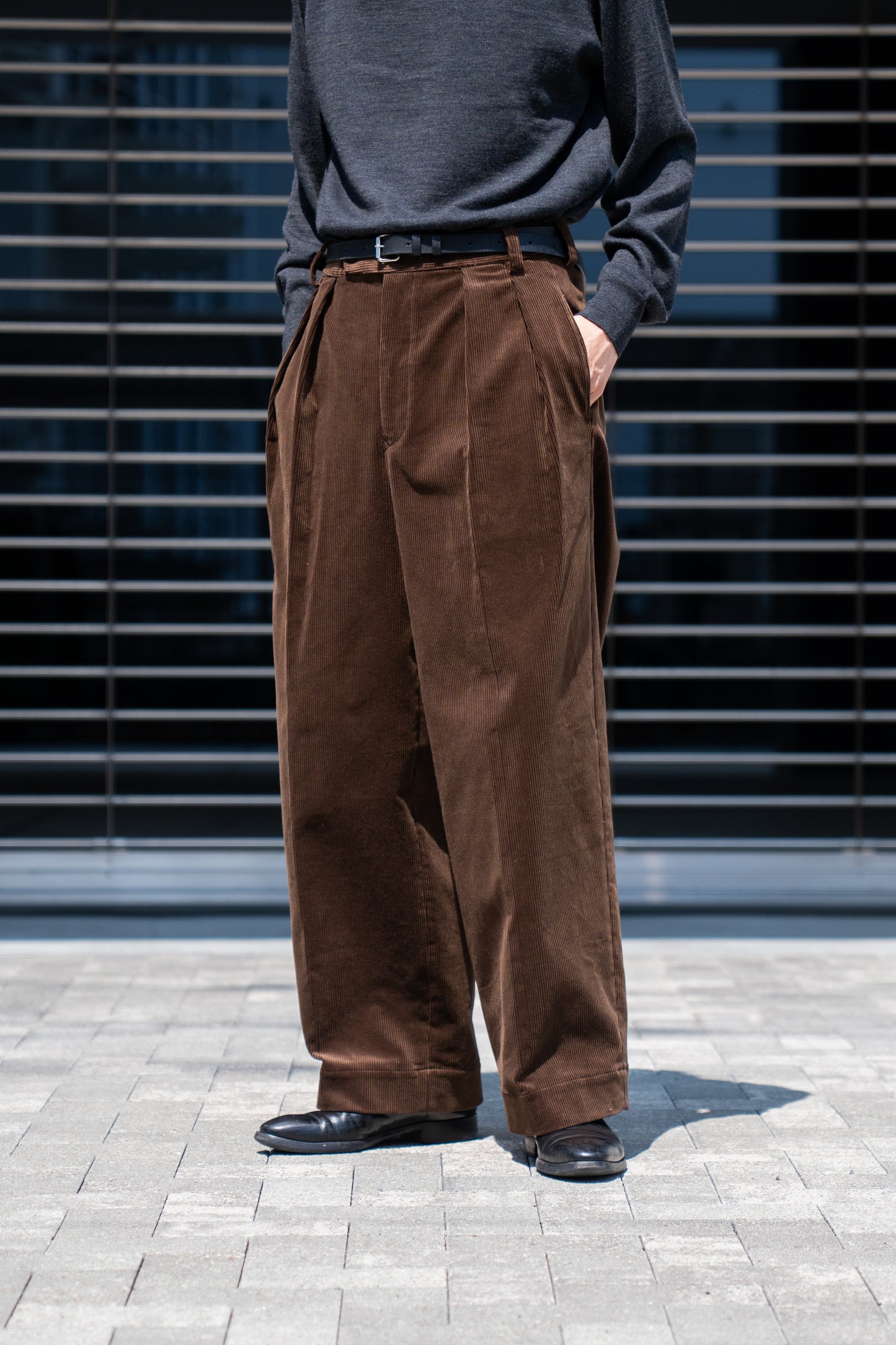 CORDUROY 2TUCK WIDE TROUSERS