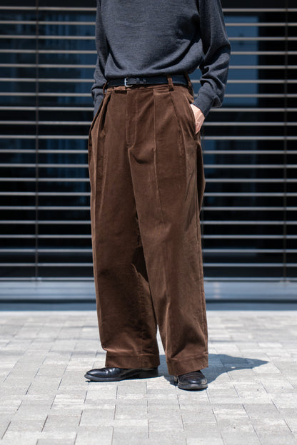 CORDUROY 2TUCK WIDE TROUSERS