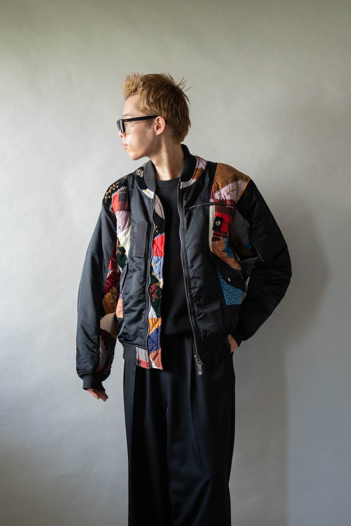 Quilt bomber jacket