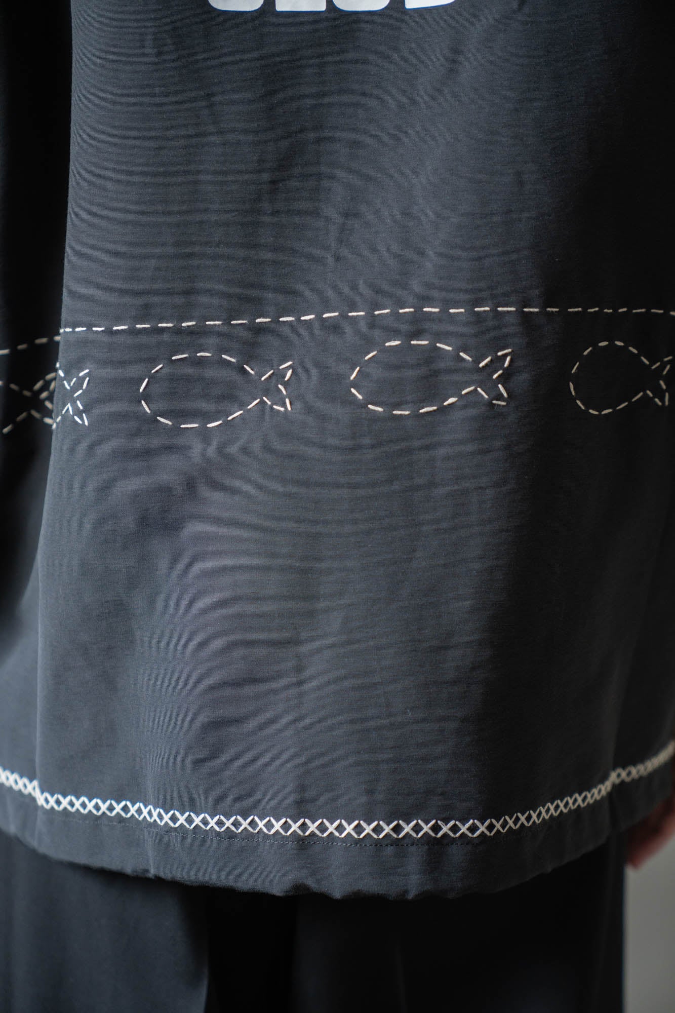 Cross-stitch coach jacket