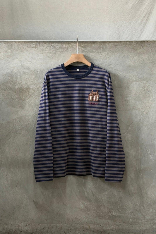 sign別注 Hand-Embroidered Stripe Long Sleeve T-Shirt