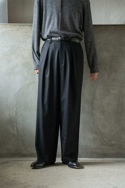 WOOL FLANNEL EASY WIDE TROUSERS(ST.1609)