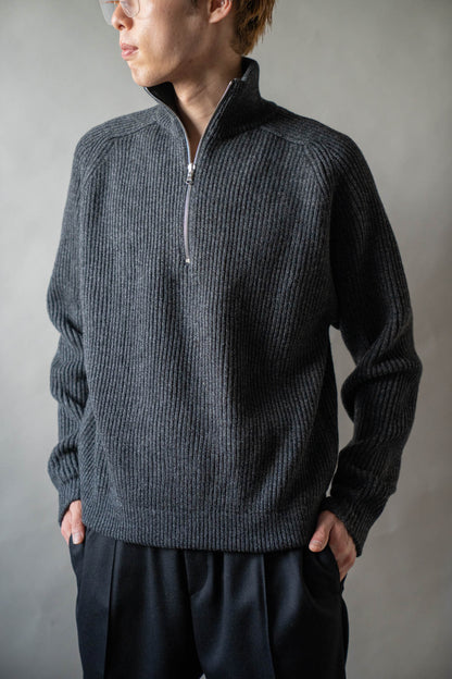 HALF ZIP RIBBED JUMPER
