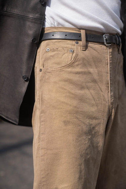 SULFUR DYED OXFORD VINTAGE WIDE PANTS(ST.1395)