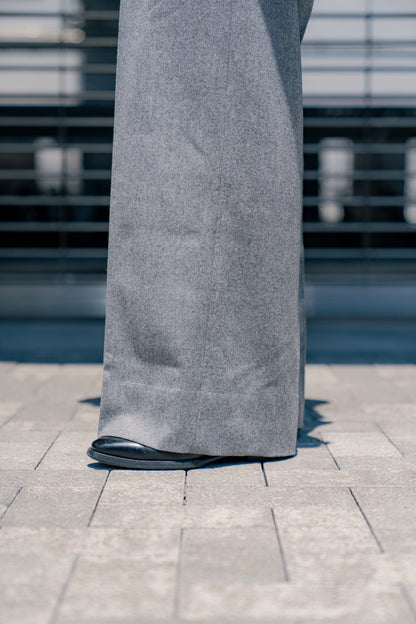 WOOL FRANNEL EASY TROUSERS