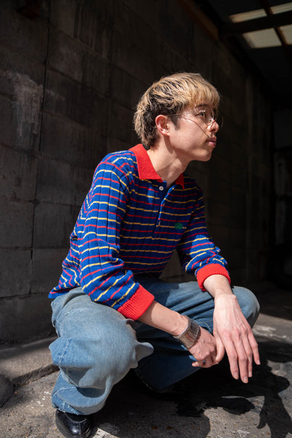 KNITTED CROPPED POLO SHIRT