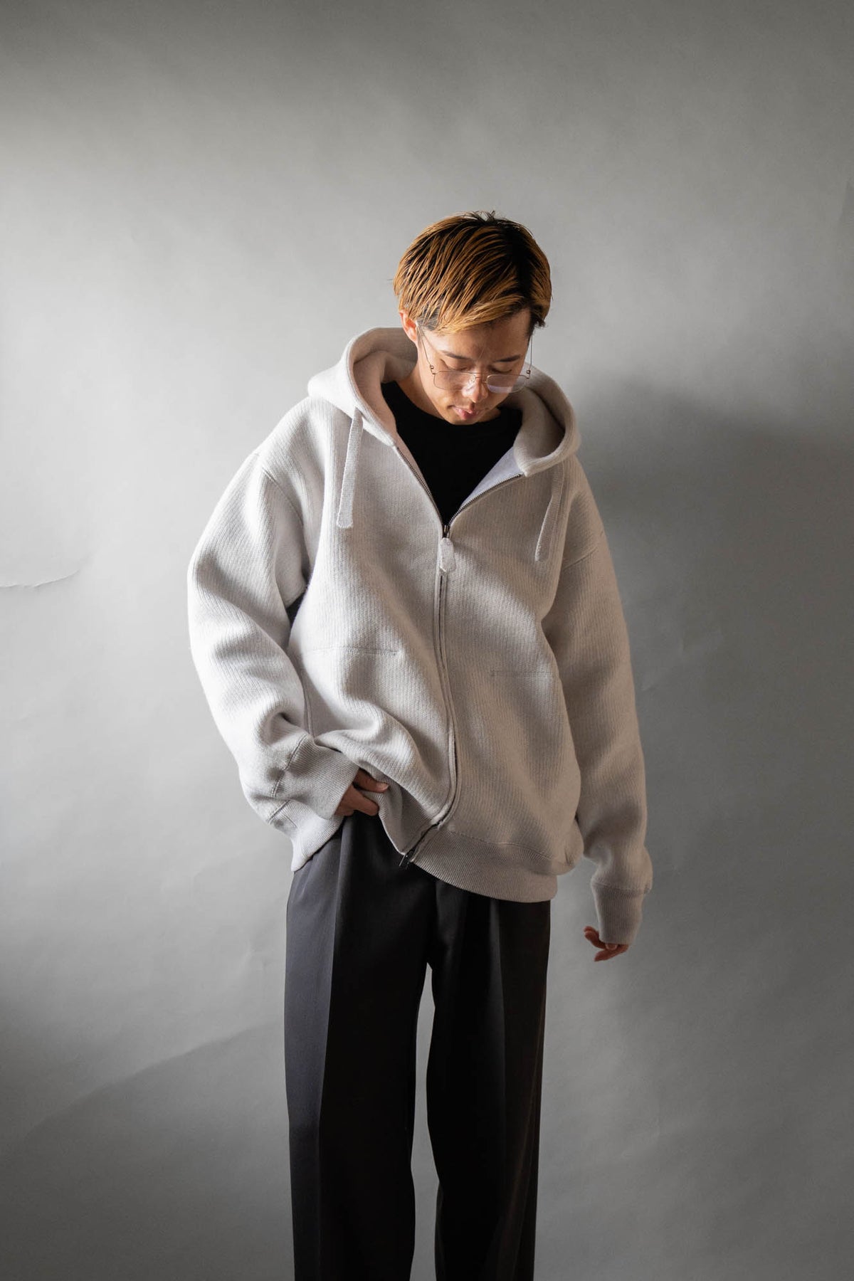 WOOL SWEAT ZIP HOODIE