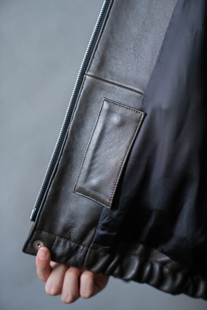 SHEEP LEATHER ZIP SHORT JACKET(ST.1555)