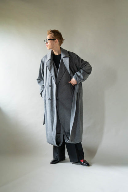 WOOL CASHMERE LAYERED COMBINATION COAT(ST.1539)
