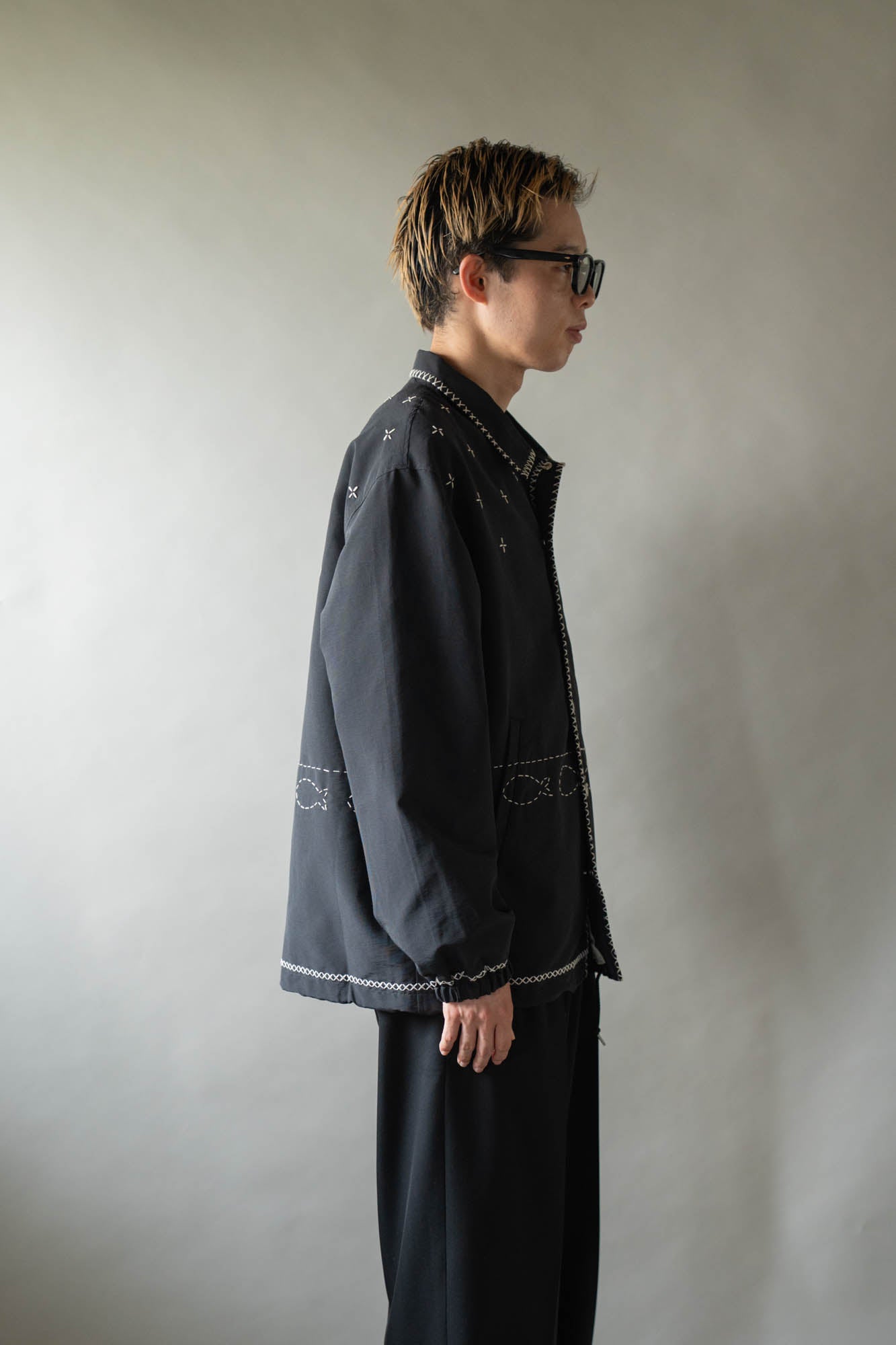 Cross-stitch coach jacket