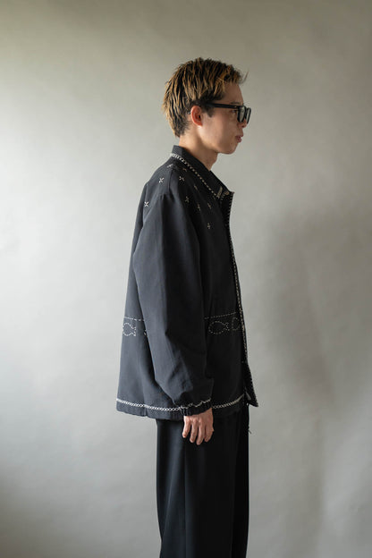 Cross-stitch coach jacket