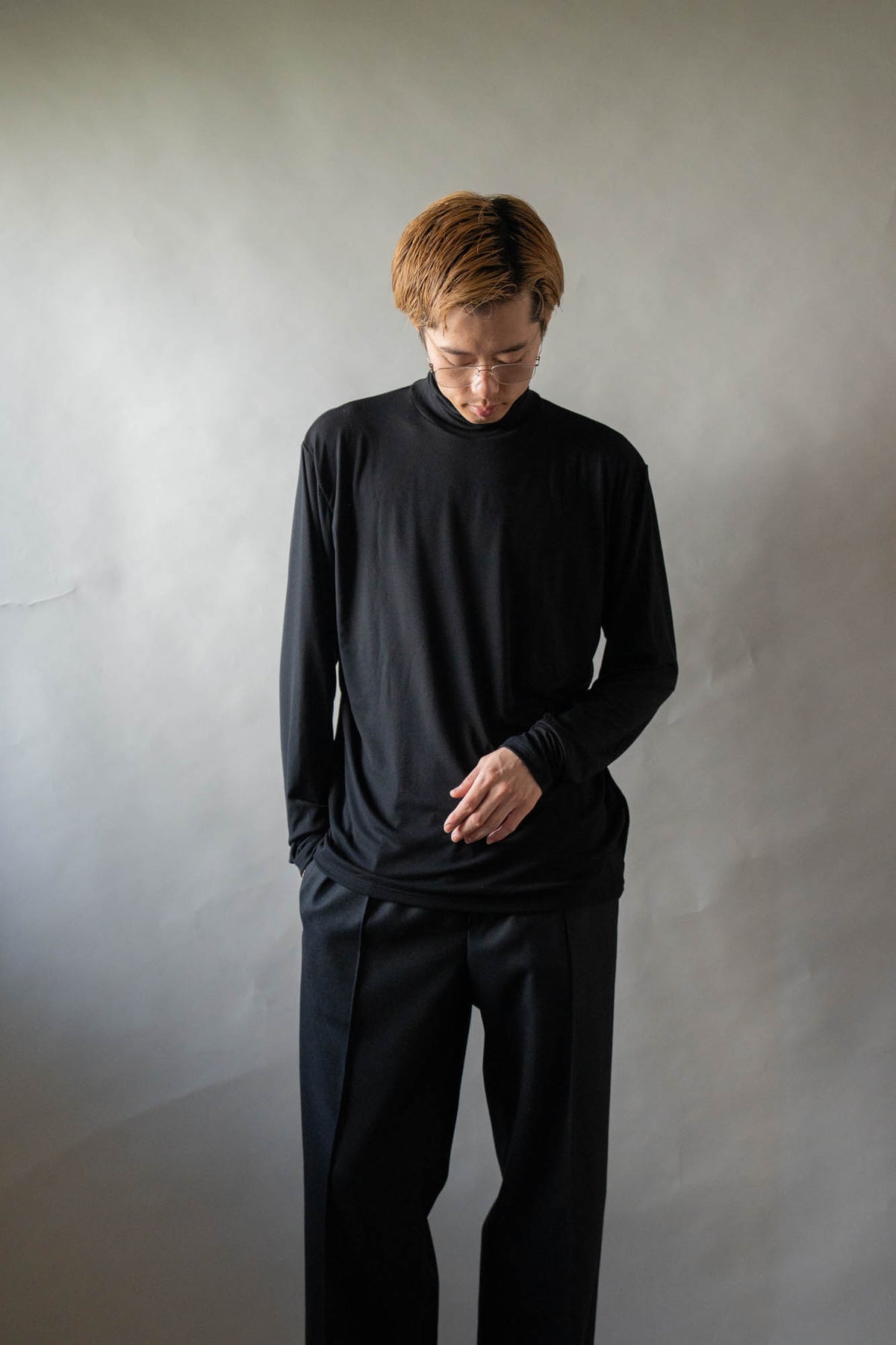 Stretch jersey super high neck
