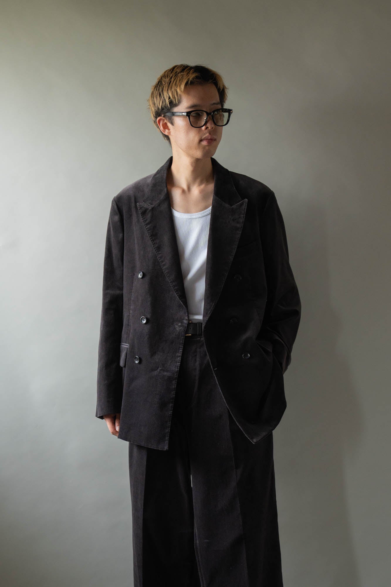 Fade Velvet Double-breasted Jacket