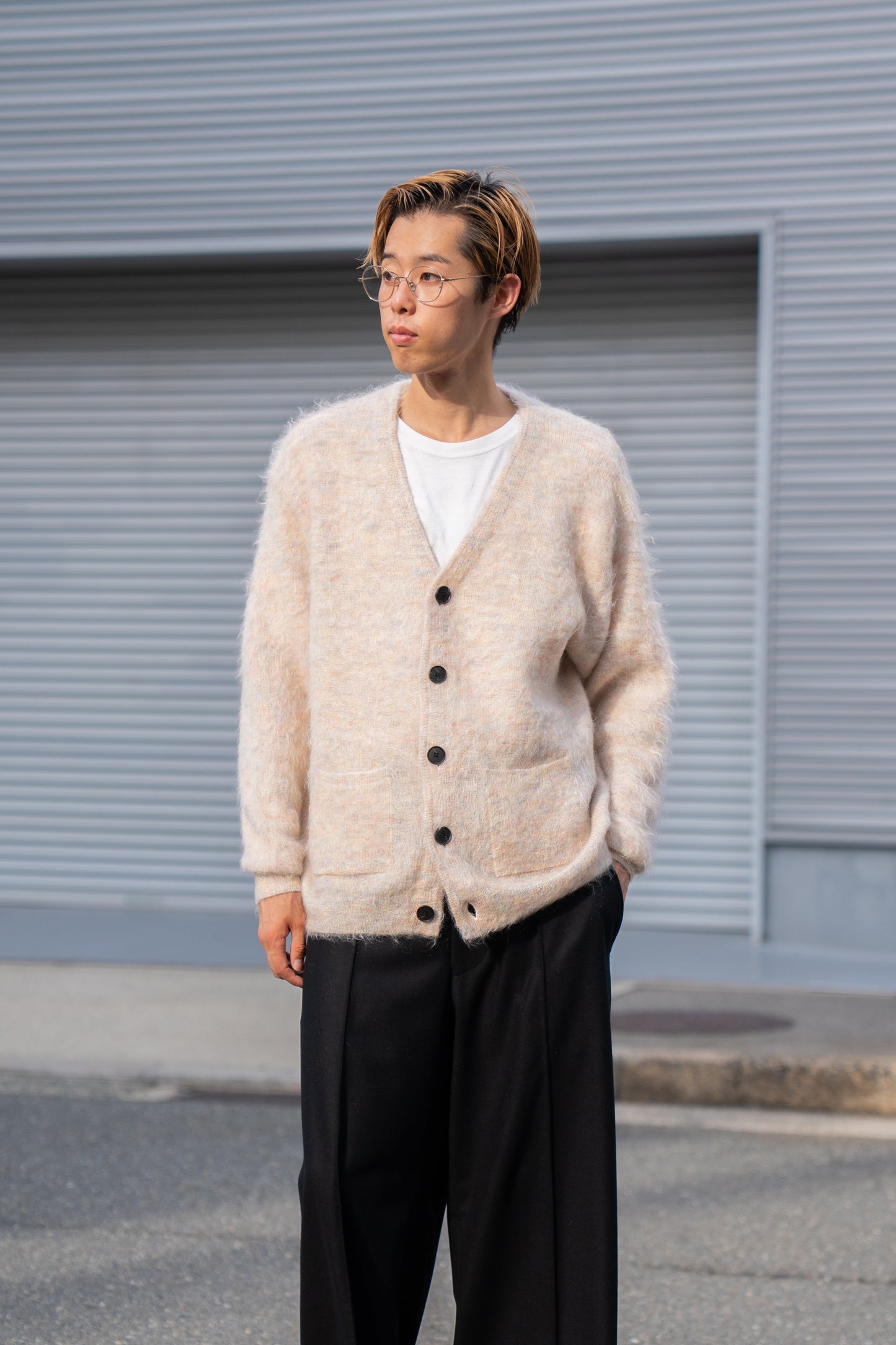 KID MOHAIR KNIT V NECK CARDIGAN(ST.1300)