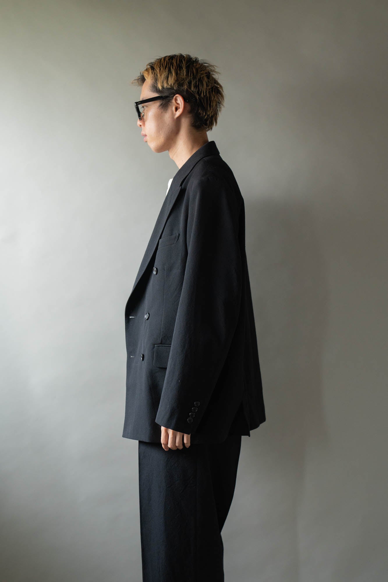 Wool Gabardine Double-Breasted Jacket