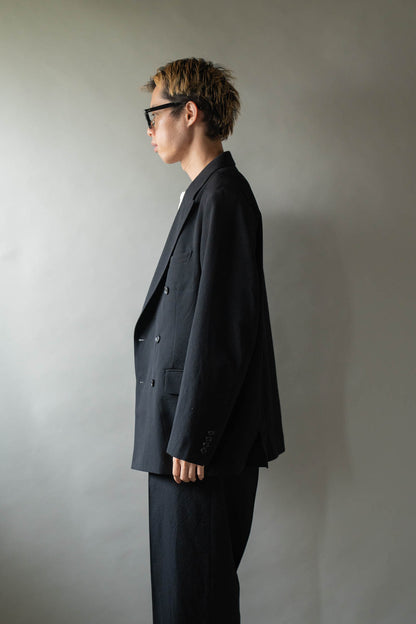 Wool Gabardine Double-Breasted Jacket