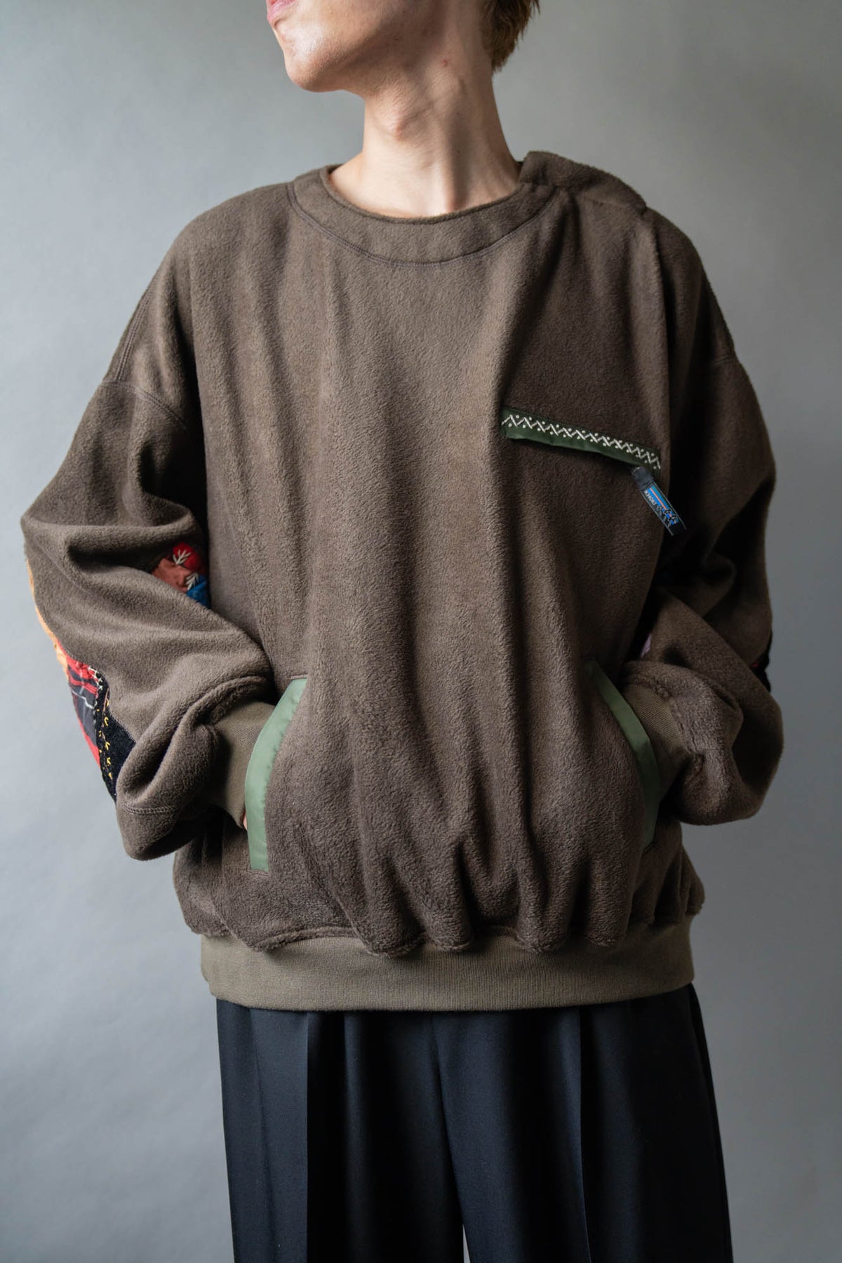 Quilt fleece pullover