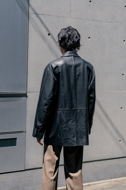 LEATHER DOUBLE BRESTED JACKET