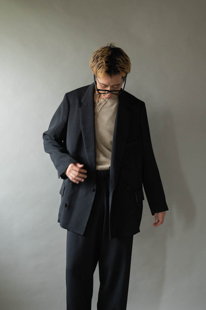 Double-breasted Jacket in Rayon Tricotine