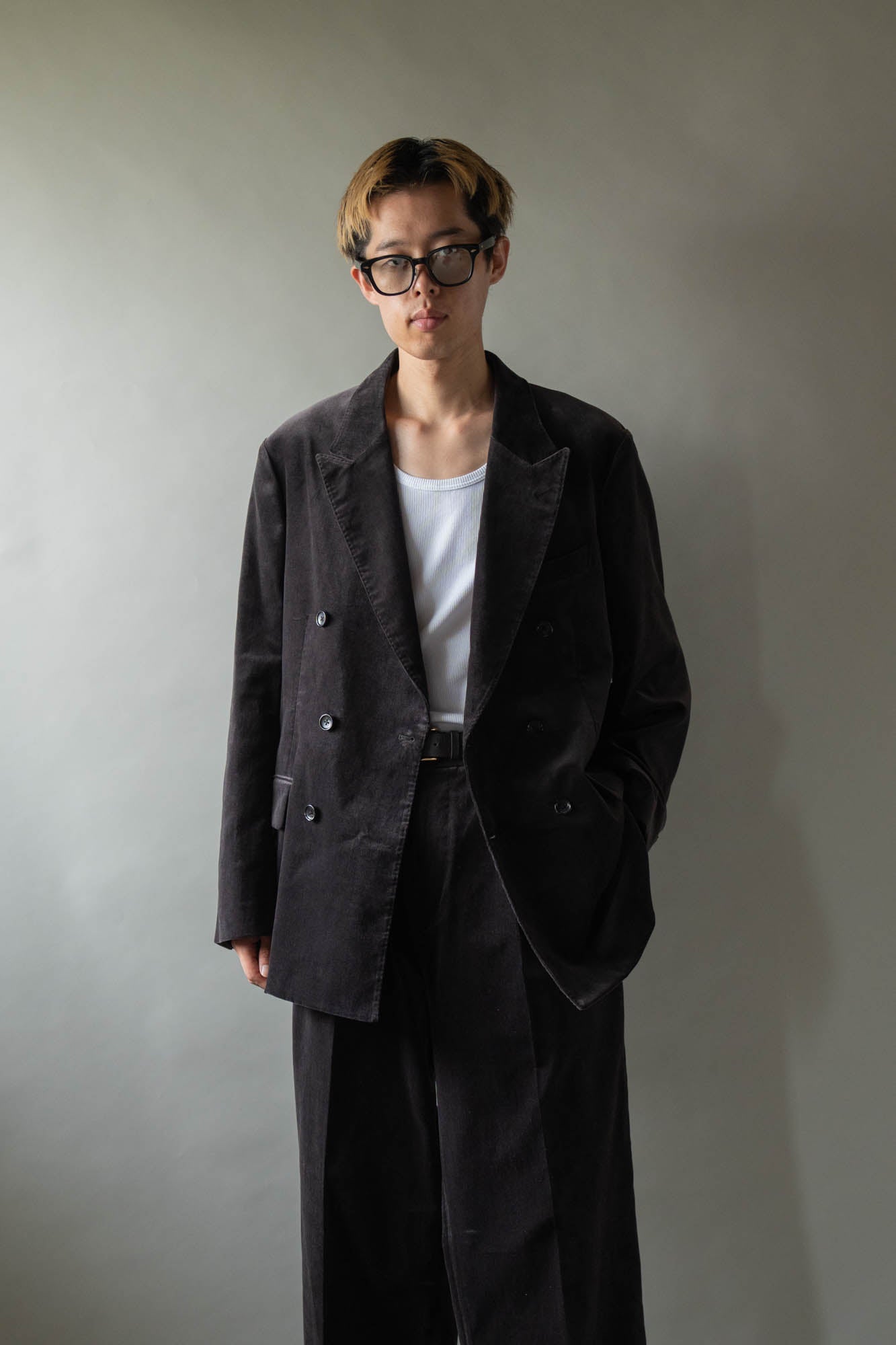 Fade Velvet Double-breasted Jacket