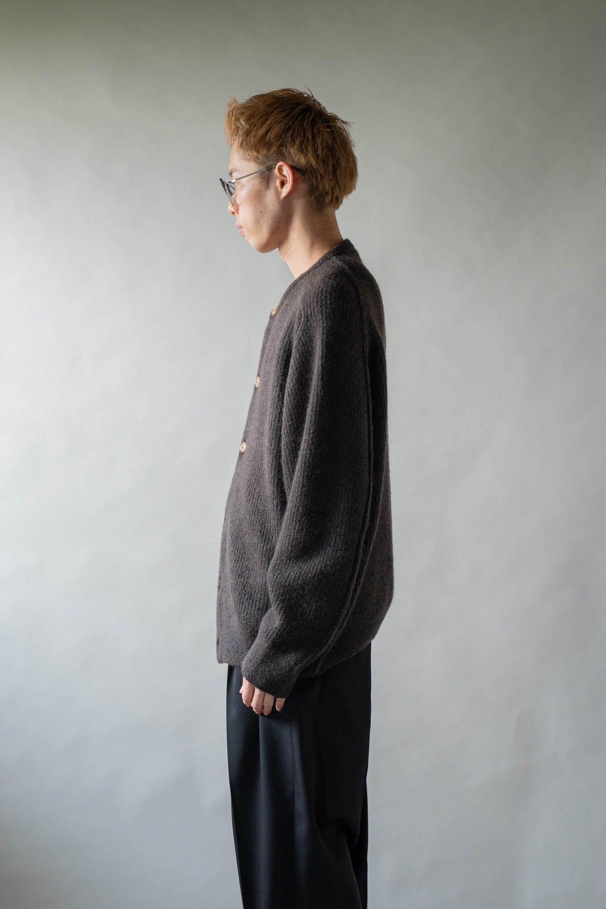 CREW-NECK KNIT CARDIGAN