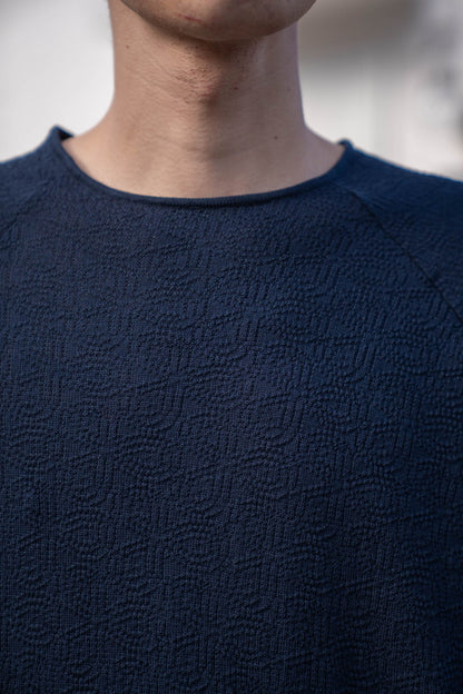 Carved Laceish Knit in Marcerized Cotton