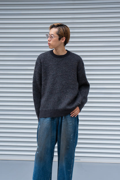 KID MOHAIR MIX JACQUARD KNIT LS(ST.1305)