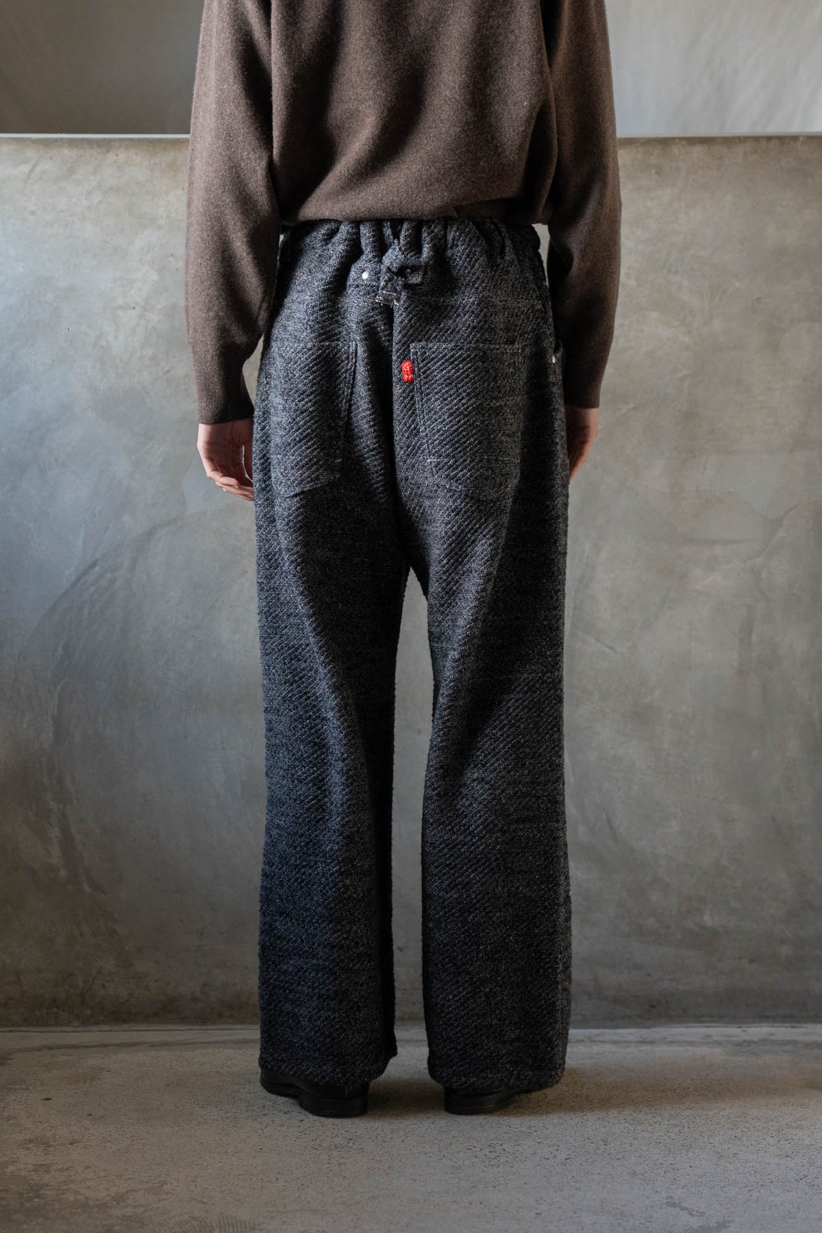 Hand Stitched Rigid Denim Knit Pants
