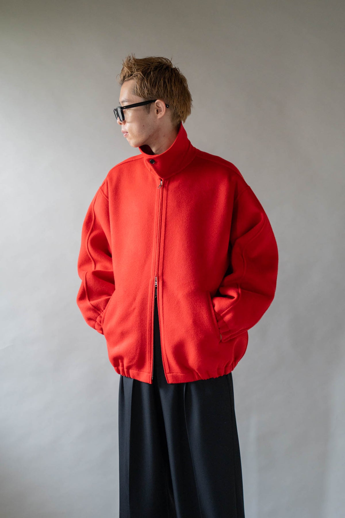 W/CA DOUBLE FACE CLOTH ZIP JACKET(ST.1545)