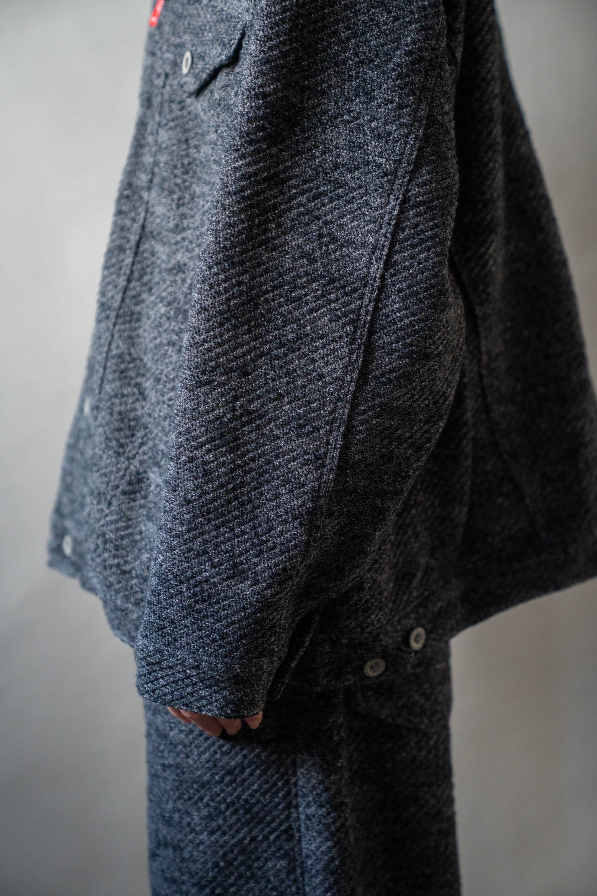 Hand Stitched Rigid Denim Knit Jacket