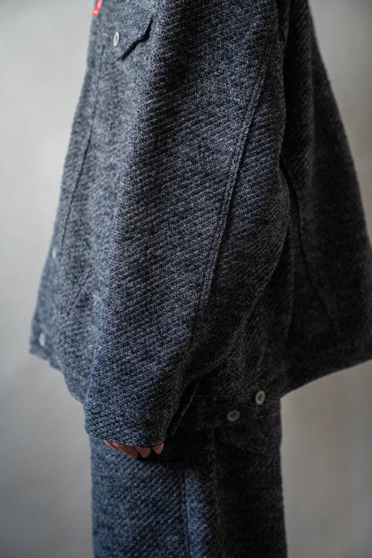 Hand Stitched Rigid Denim Knit Jacket