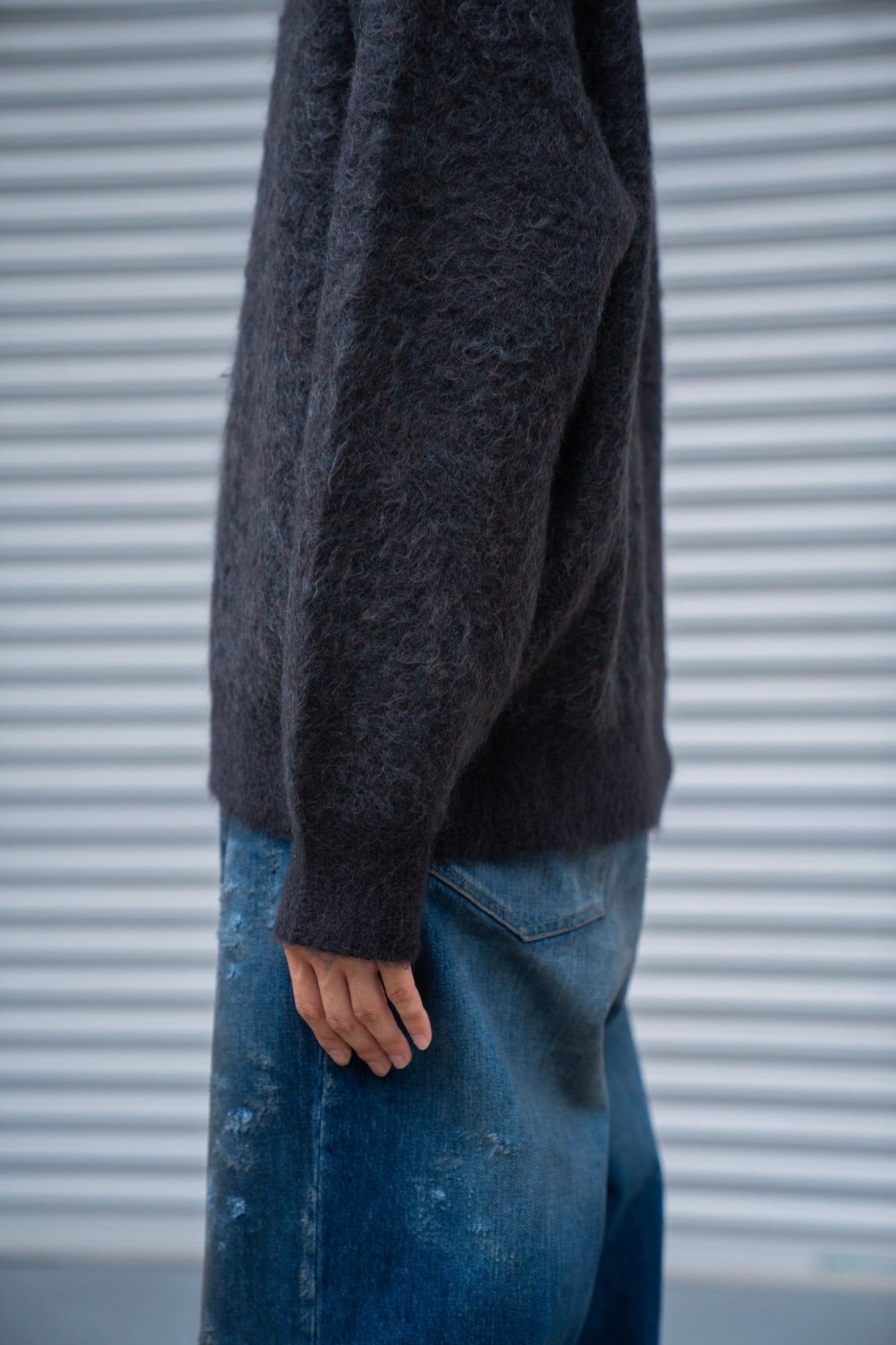 KID MOHAIR MIX JACQUARD KNIT LS(ST.1305)