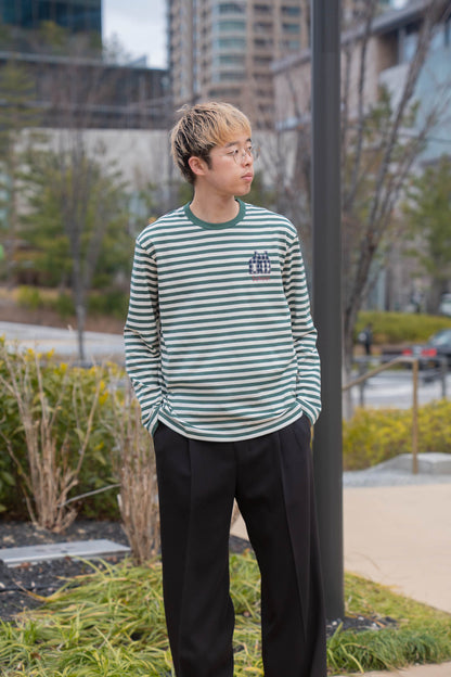 sign別注 Hand-Embroidered Stripe Long Sleeve T-Shirt