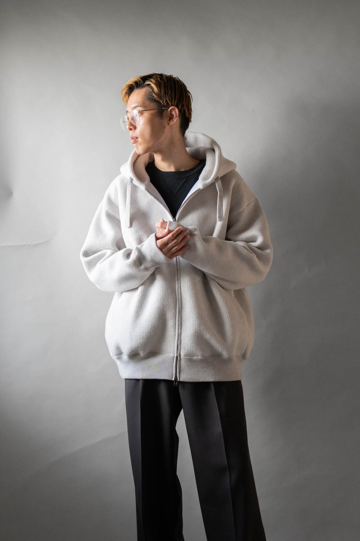 WOOL SWEAT ZIP HOODIE