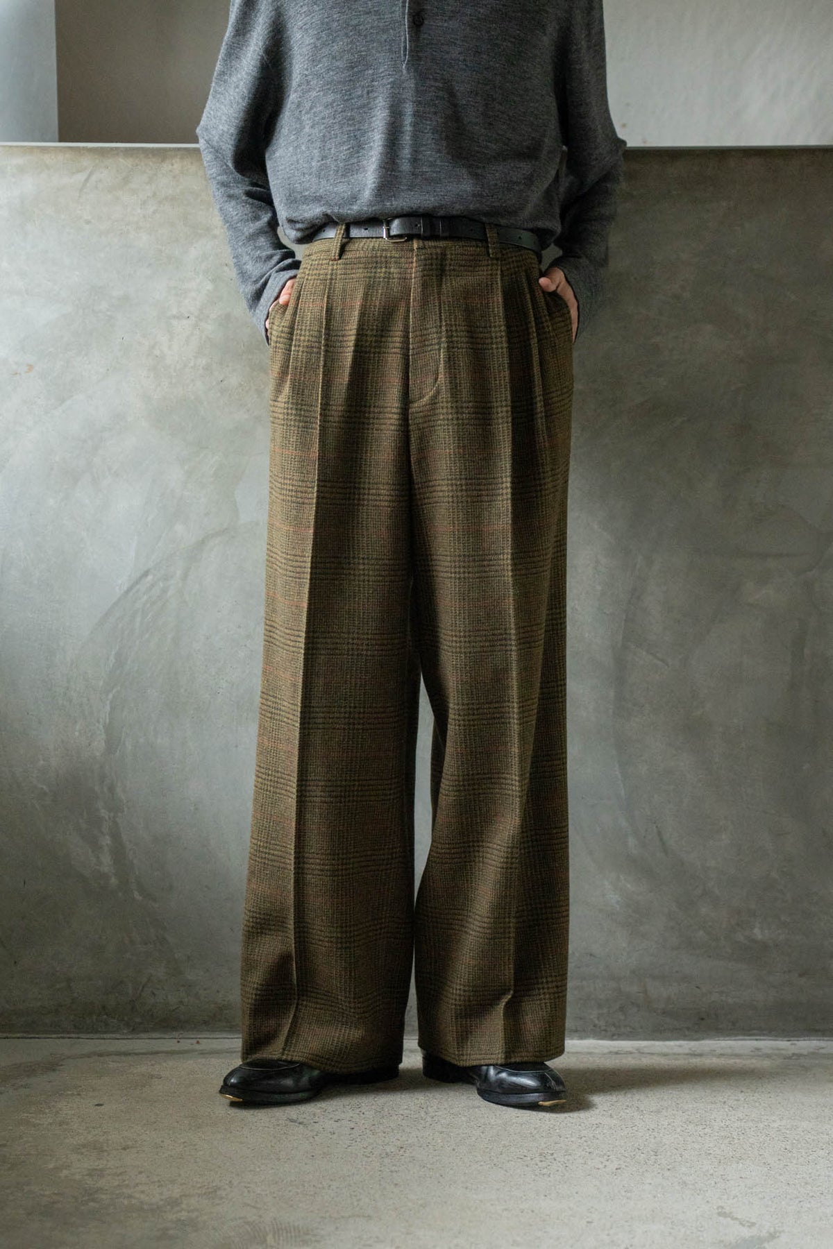 BRITISH TWEED LONG WIDE TROUSERS(ST.1605)