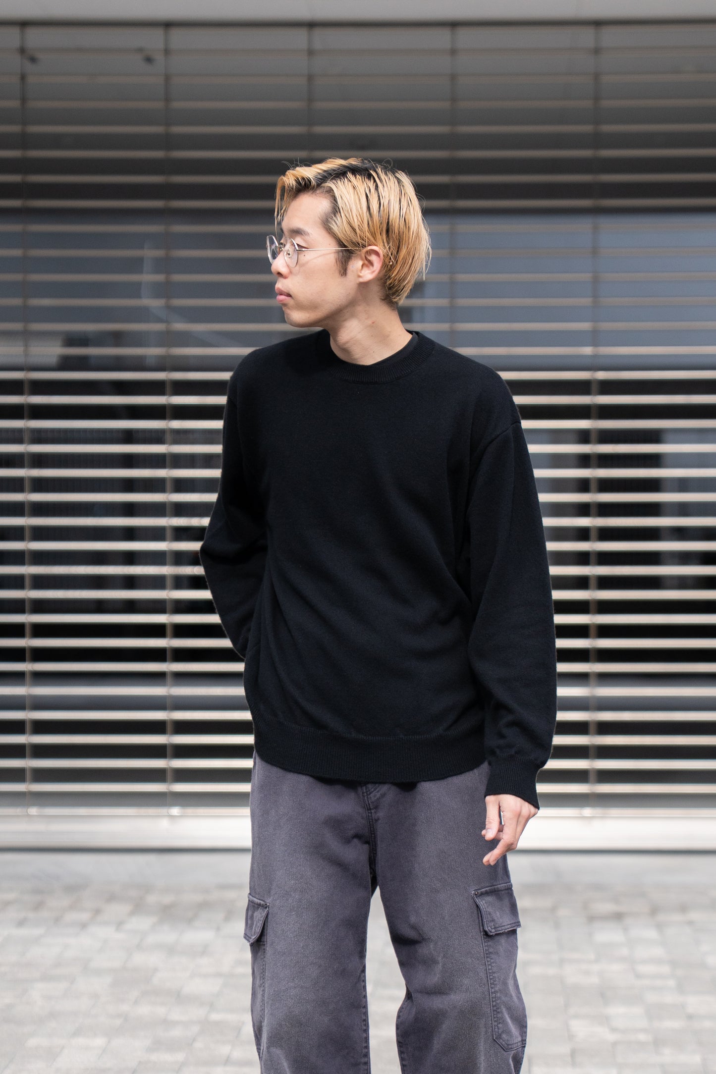 RIGID CASHMERE GARMENT DYED SWEATER P/O