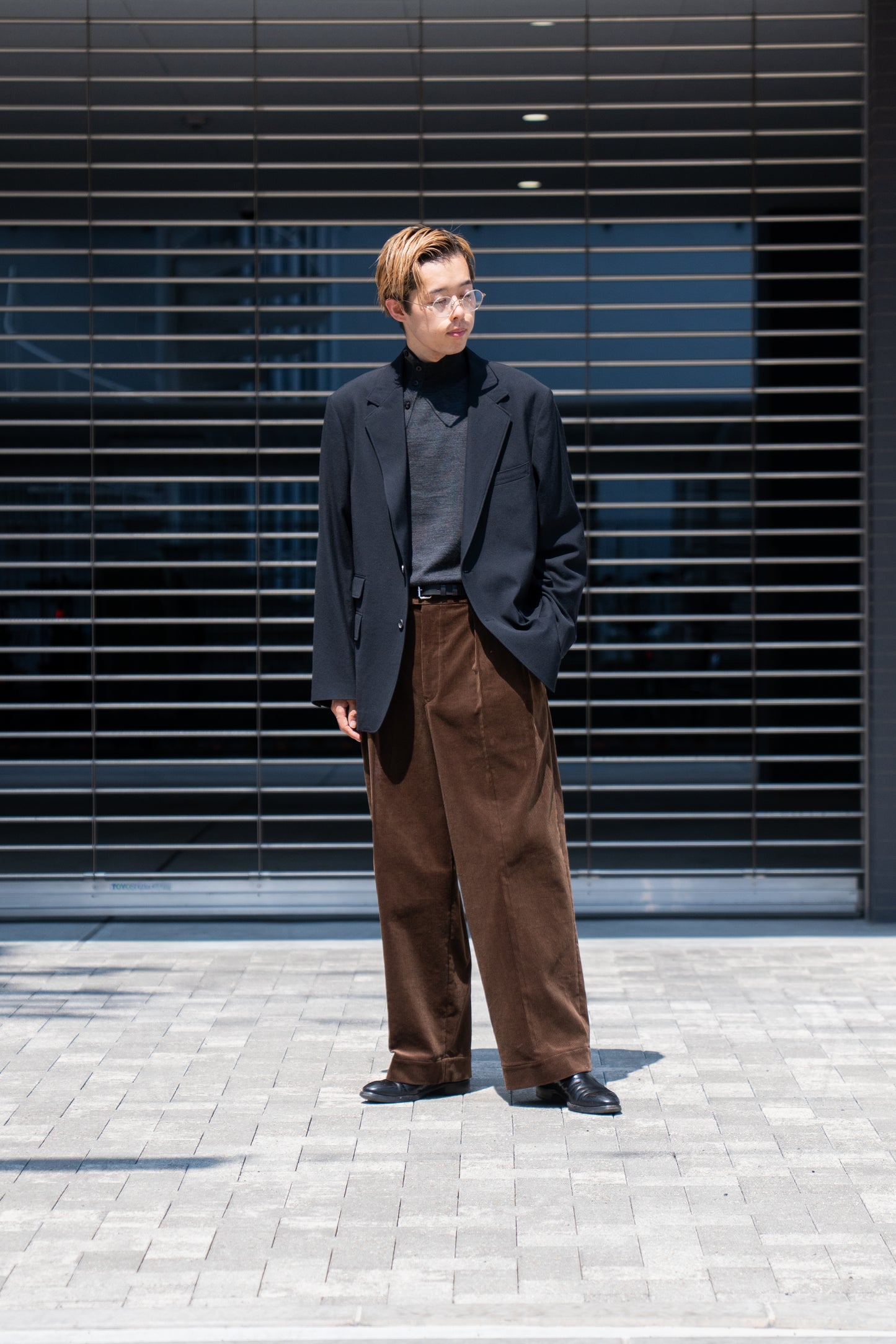 CORDUROY 2TUCK WIDE TROUSERS