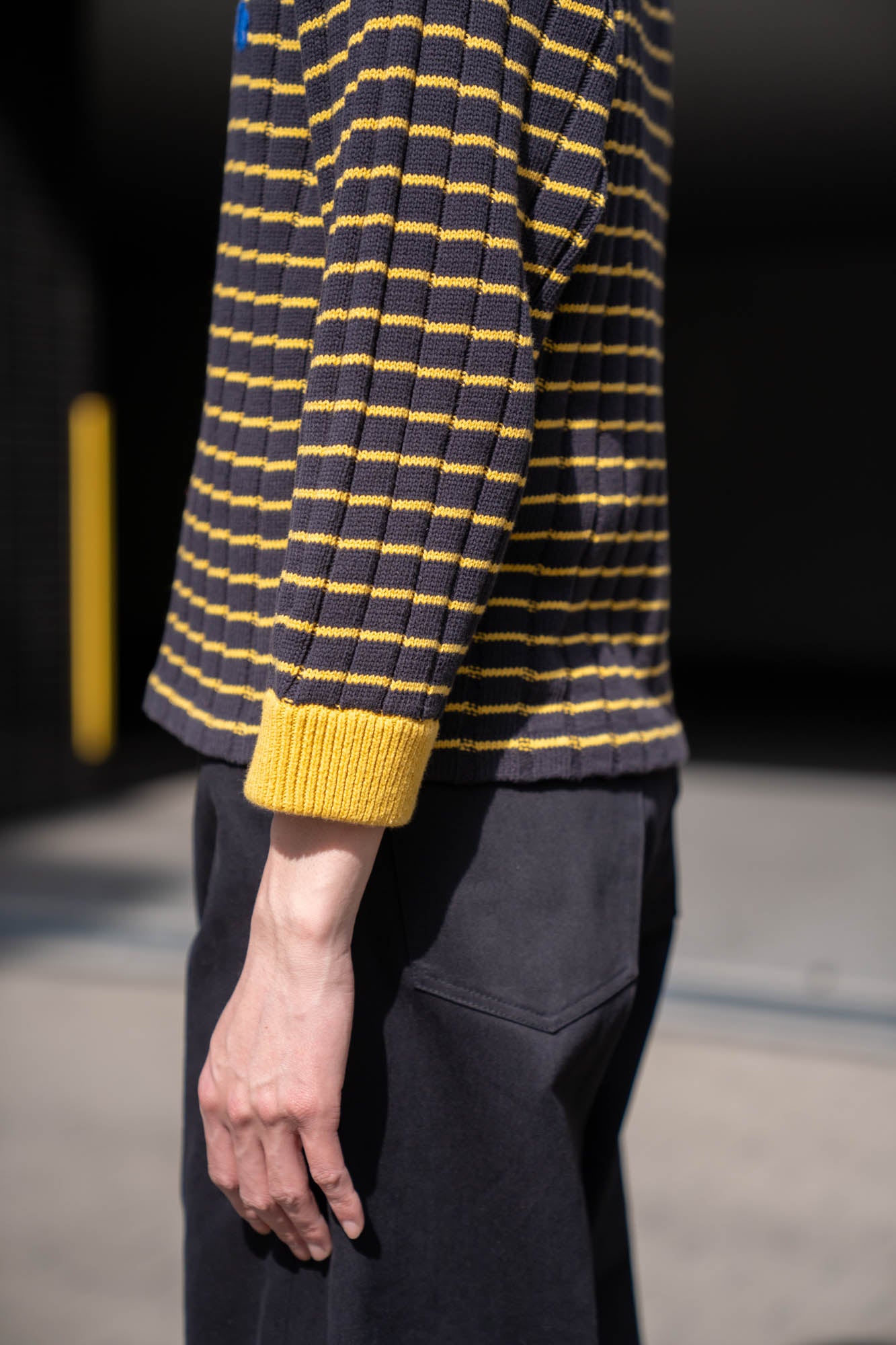 KNITTED CROPPED POLO SHIRT